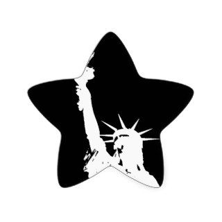 Statue of Liberty Silhouette Star Stickers