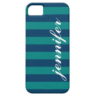 Navy Green Stripes & Monogram  Apple iPhone 5 iPhone 5 Cover