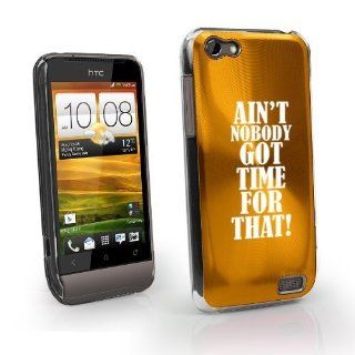 Gold HTC One V Virgin Aluminum Plated Hard Back Case Cover MV12 Aint Nobody Got Time For That: Cell Phones & Accessories