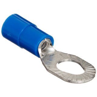 Morris Products 11464 Insulated Ring Terminal, Vinyl, Multiple Stud, Blue, 16 14 Wire Size, #6, #8, #10 Stud Size (Pack of 100): Industrial & Scientific