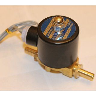 3/8 Solenoid Valve 12v DC Brass Electric Air Water Gas Diesel Normally Closed NPT w/ Brass Hose Barbs: Industrial Solenoid Valves: Industrial & Scientific
