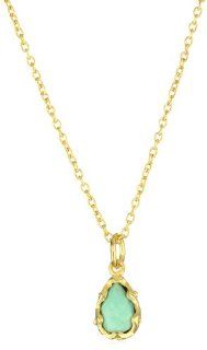 Katie Diamond "Bela" Yellow Gold Chrysophase Center Necklace: Jewelry