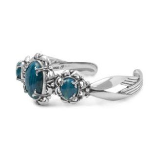 Carolyn Pollack Sterling Silver Arizona Chrysocolla Cuff Bracelet: Jewelry