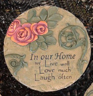 Decorative Garden Plaque   "In Our Home We Live Well Love Much Laugh Often Stepping Stone : Patio, Lawn & Garden