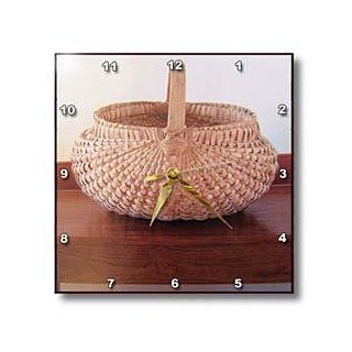 dpp_21489_1 Florene Vintage   An Old Wicker Basket   Wall Clocks   10x10 Wall Clock  