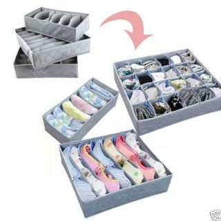 3 Pcs/set, Underwear Bra Socks Ties Storage Organizer Box Bamboo Charcoal Drawer Organizer : Everything Else