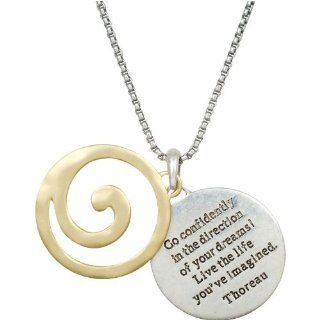 Heirloom Finds Two Tone Thoreau Pendant   Live the Life You've Imagined: Jewelry