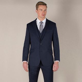 Stvdio by Jeff Banks Blue twill tailored fit 2 button jacket