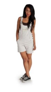Womens   Bib Overalls Shorts   Beige summer overall shorts: Clothing