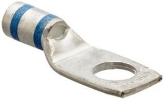 Panduit LCAS6 56 L Code Conductor Lug, One Hole, Short Barrel With Window, #6 AWG Copper Conductor Size, 5/16" Stud Hole Size, Blue Color Code, 0.07" Tongue Thickness, 0.56" Tongue Width, 0.48" Neck Length, 1.40" Overall Length: El