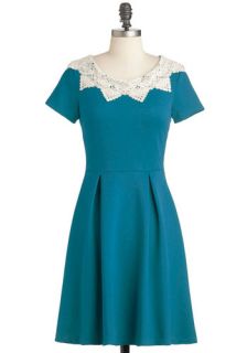 Curry Me Away Dress in Teal  Mod Retro Vintage Dresses