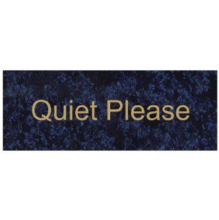 Quiet Please Engraved Sign EGRE 17854 GLDonCBLU Courtesy : Business And Store Signs : Office Products