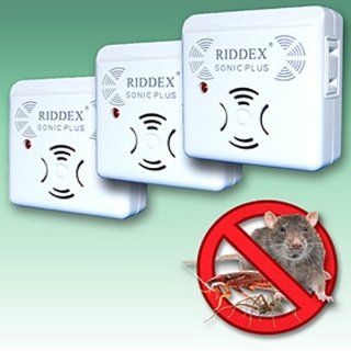 RIDDEX SONIC PLUS PEST REPELLERS WITH SIDE OUTLETS (SET OF 3) : Rodent Repellents : Patio, Lawn & Garden