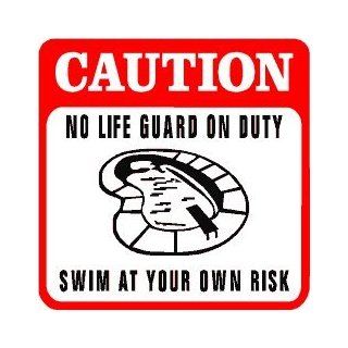 CAUTION: SWIM AT YOUR OWN RISK warm new sign   Decorative Signs