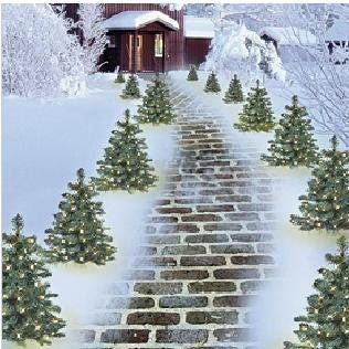 SET OF 3 PRELIT PATHWAY TREES CHRISTMAS DECORATIONS : Home Decor Products : Everything Else
