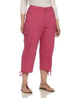 Caribbean Joe Women's Plus Size Cargo Capri With Rouching, Pink, 20 at  Womens Clothing store