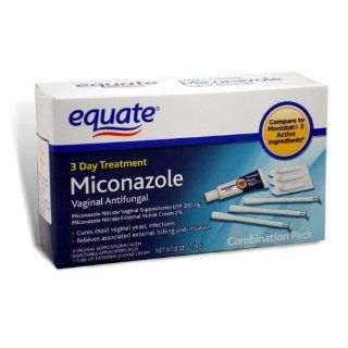 Equate   Miconazole 3 Day Treatment, Disposable Suppositories Plus Cream, 0.32 oz: Health & Personal Care