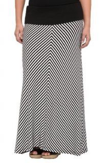Black And White Miter Stripe Maxi Skirt at  Womens Clothing store