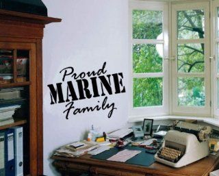 Proud Marine Family Patriotic Vinyl Wall Decal Sticker Mural Quotes Words Hd101   Wall Decor Stickers  