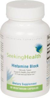 Histamine Block  Provides 20,000 HDU of Diamine Oxidase with Ascorbic Vitamin C  Supports Healthy Degradation of Food Derived Histamine  30 Easy To Swallow Vegetarian Capsules  Non GMO  Physician Formulated  Seeking Health: Health & Personal Care
