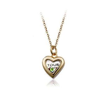 Loventer Yellow Gold Plated Heart Swarovski Element Bear Necklace: Jewelry