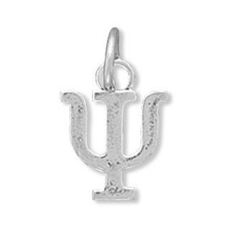 Greek Alphabet Letter Psi Charm Sterling Silver   Made in the USA: Clasp Style Charms: Jewelry