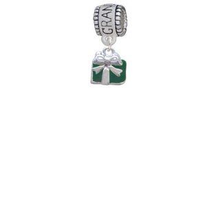 Small Green Enamel Present Grandmother Charm Bead: Delight Jewelry: Jewelry