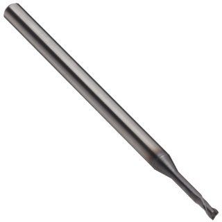YG 1 EM966 Carbide Micro Square Nose End Mill, TIALN Multilayer Finish, 30 Deg Helix, 2 Flutes, 2" Overall Length, 0.046875" Cutting Diameter, 0.125" Shank Diameter: Industrial & Scientific