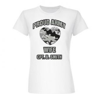 Proud Army Wife: Junior Fit Basic Tultex Fine Jersey T Shirt: Clothing