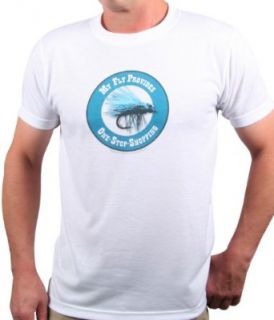 Humorous Tee Mens My Fly Provides One Stop Shopping Fishing T shirt: Clothing