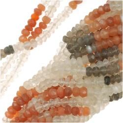 Multicolor Moonstone Gem Faceted Rondelle Beads 14 inch Strand Beadaholique Loose Beads & Stones
