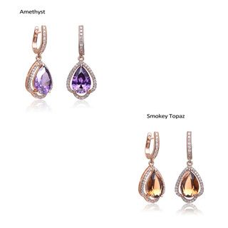 Collette Z Rose plated Sterling Silver Colored and Clear Cubic Zirconia Earrings Collette Z Cubic Zirconia Earrings
