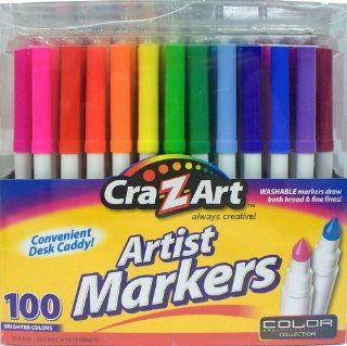Cra Zart Super Tip Washable Markers, Acetate Box, 100 Count (10015) : Art Supplies : Office Products