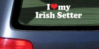 I Love Heart My Irish Setter White Vinyl Decal Sticker: Automotive