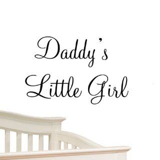 Daddy's Little Girl Nursery Wall Decals Cute Baby Quote Vinyl Nursery Wall Quotes Baby Girl Room Decor   Wall Decor Stickers