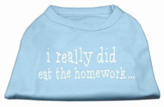 Mirage Pet Products I Really Did Eat The Homework Screen Print Shirt, X Large, Baby Blue : Pet Supplies