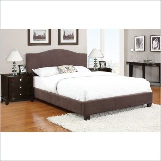 Poundex 3 Piece Queen Size Upholstered Bedroom Set in Chocolate   Y925101