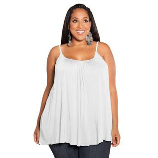 Sealed With a Kiss Women's White Plus size Pretty Jersey Camisole Sealed With a Kiss Tops