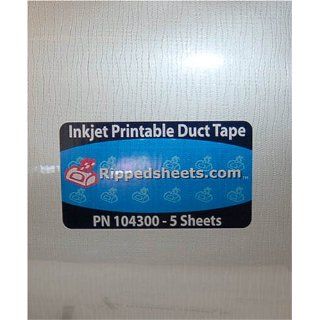 Rippedsheets 104300 Inkjet Printable Duct Tape, 11" Length x 8 1/2" Width (Pack of 5): Industrial & Scientific