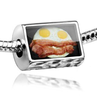 Charm Bacon and Eggs   Bead Fit All European Bracelets, Neonblond Jewelry