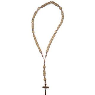 All Natural Wood Bead Rosary for Men.: Jewelry