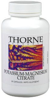 Thorne Research Potassium Magnesium Citrate, 90 Vegetarian Capsules: Health & Personal Care