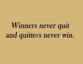 Football Wall Quote Lettering   Winners Never Quit, Vinyl Wall Art Saying   Wall Decor Stickers