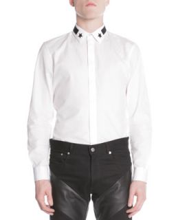 Mens Star & Stripe Collar Button Down Shirt   Givenchy   White (43)