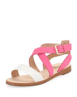 agnes two tone strappy sandal, zinnia pink   kate spade new york   Zinnia pink