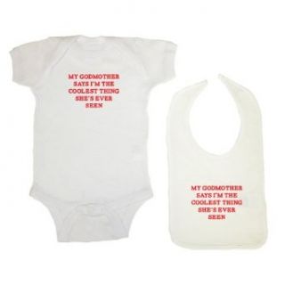 So Relative! 2 Pack My Godmother Says I'm The Coolest Baby Bodysuit & Bib: Clothing