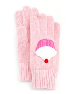 Girls Cashmere Cupcake Gloves, Light Pink   Portolano   Light pink/Magent (4)