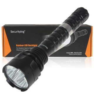 SecurityIng IP67 Waterproof 3 X CREE XM L L2 LED 4100Lumens 5 Modes Super Bright Flashlight Torch Hard Anodized Finish, Anti abrasive, Free scratch, Shock proof CREE Newest XM L L2 Bulb LED Light Lamp Torch for Hiking, Riding, Camping   Headlamps  