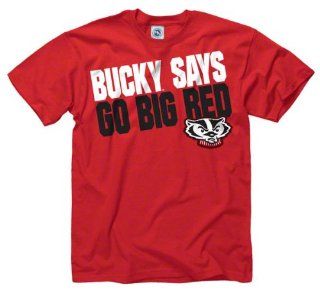Wisconsin Badgers Red 'Bucky Says Go Big Red' Slogan T Shirt : Athletic T Shirts : Sports & Outdoors