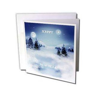 gc_80865_2 Florene Holiday Graphic   Pure White n Blue Says Happy New Year   Greeting Cards 12 Greeting Cards with envelopes : Blank Greeting Cards : Office Products